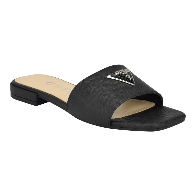 GUESS Women's Tamsea Flat Sandal, Black 001, 5 UK
