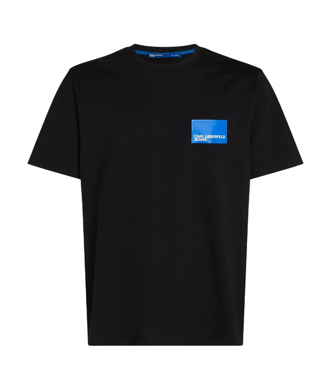 KARL LAGERFELD JEANS, Men's, Regular Short Sleeve Box Logo Tee, Regular Fit, Black, XL