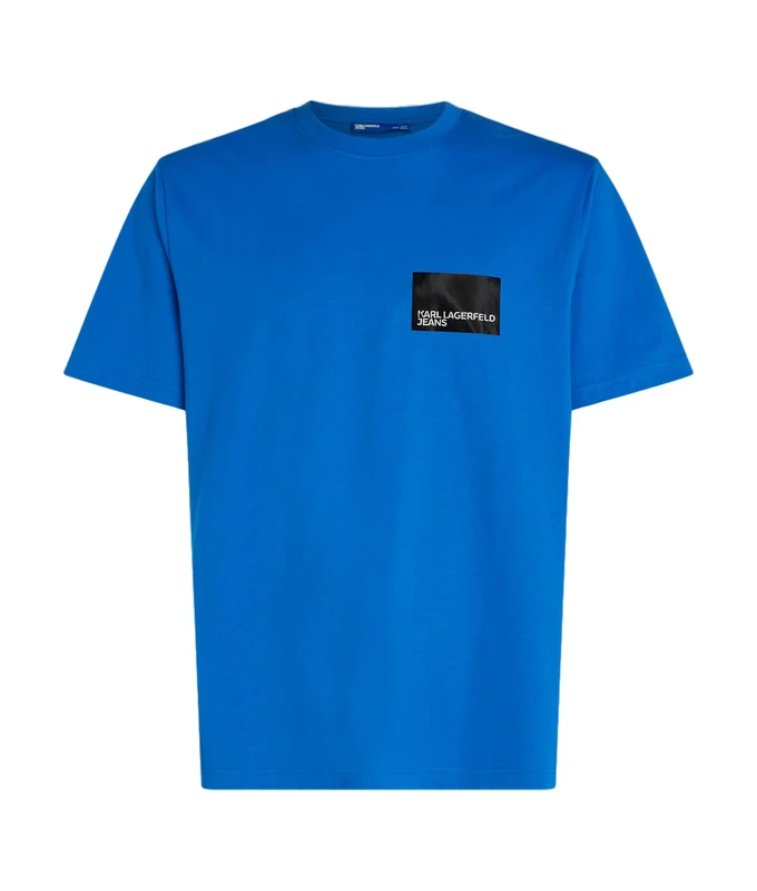 KARL LAGERFELD JEANS, Men's, Regular Short Sleeve Box Logo Tee, Regular Fit, Blue, S