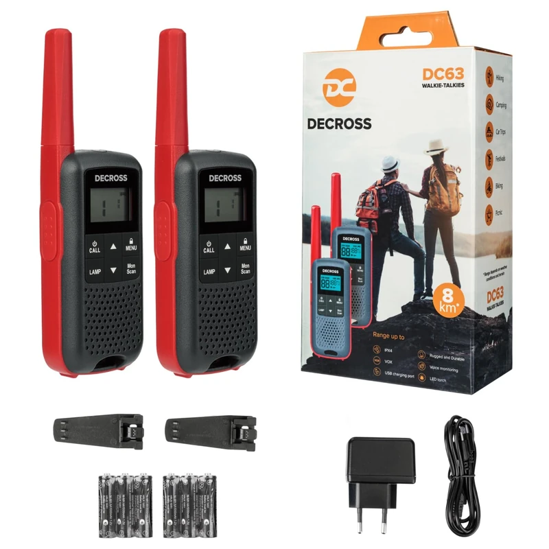 Decross DC63 PMR446 Two-Way Radio - 16CH Blue (Pack of 2)