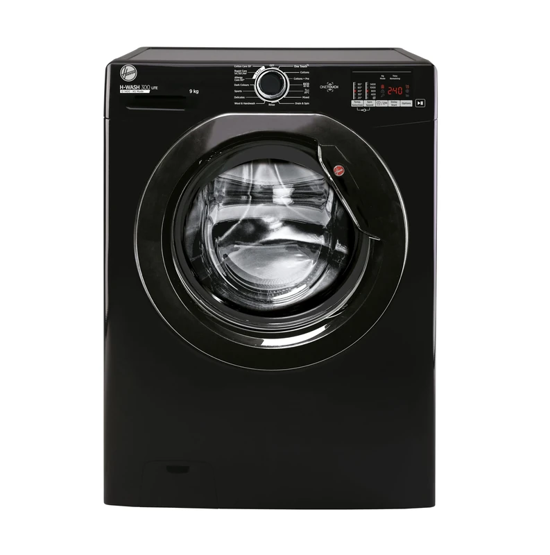 Hoover H-WASH 300 LITE 9kg Freestanding Washing Machine, 1400 RPM, B Rated, AC Motor, NFC & IoT App, 15+1 Programmes, Allergy Care Cycle, Black, 60x53x85 cm - H3W492DABB4/1-80