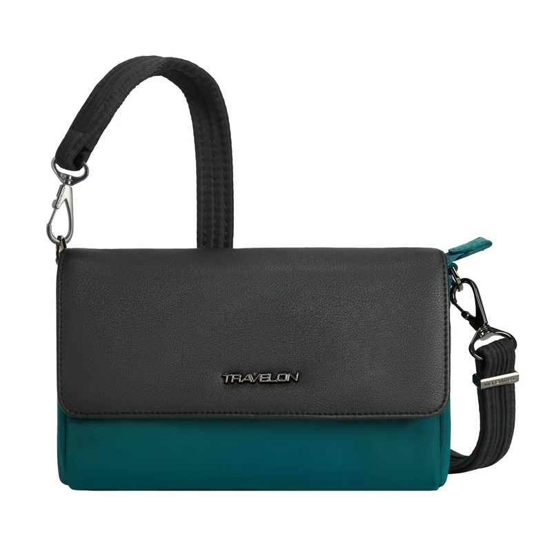 Travelon Addison-Anti-Theft-Convertible Crossbody/Belt Bag-Gray, Evergreen, One Size, Anti-theft Addison Convertible Crossbody/Belt Bag