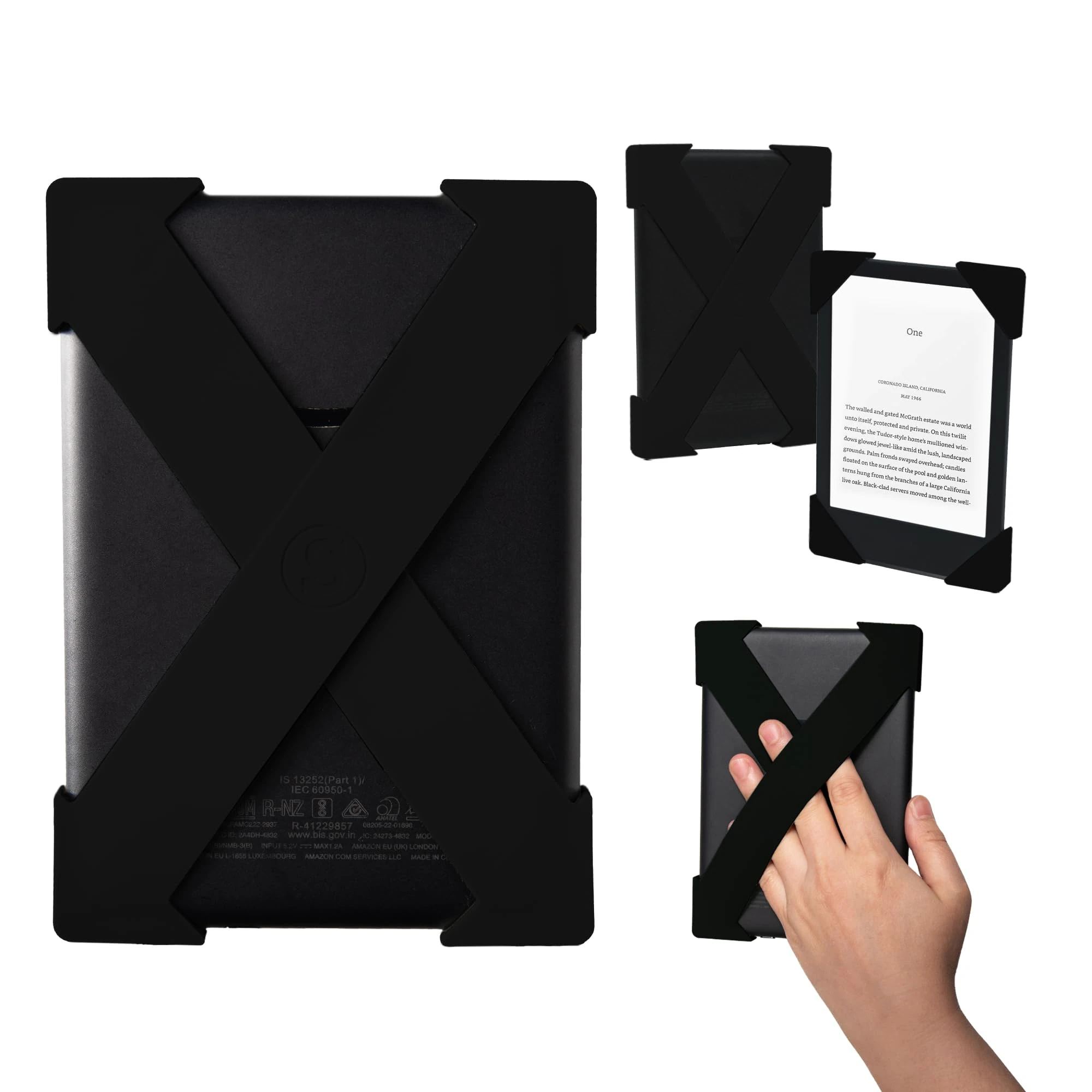 Strapsicle Hand Strap for Kindles & Kobos – Fits Kindle/Paperwhite (6”) Gen 7–10, 6” Kobo – 2 Pack Lightweight Grip – Medium – Black