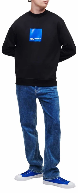 Karl Lagerfeld Jeans, Men's, Box Logo Sweat, Regular Fit, Black, XL