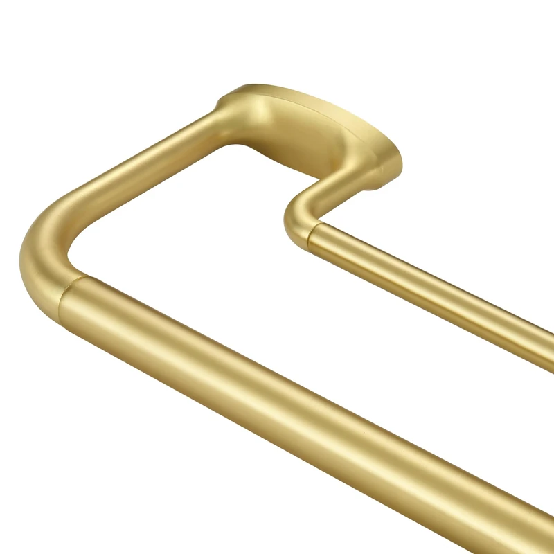 Mayrhyme, 28-86 Inch Double Curtain Rod Wrap Around Window Curtain Rod 1" Front and Rear 1/4" Adjustable with Aluminium Brass Finials and Brackets