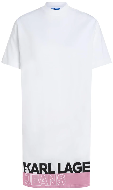Karl Lagerfeld Jeans, Women's, Logo Tee Dress, Regular Fit, White, XS