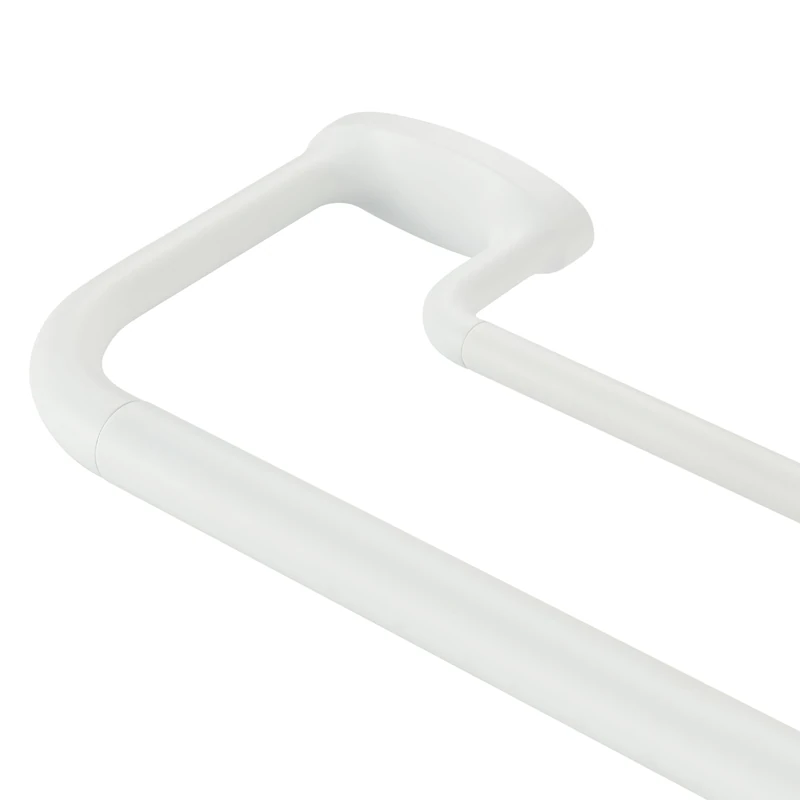 Mayrhyme, 28-56 Inch Double Curtain Rod Wrap Around Window Curtain Rod Inner Junction Front and Rear 1.5cm Adjustable with Aluminium Finials and Brackets Matt White