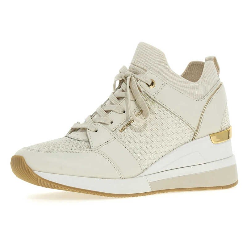 Michael Kors 43S4GEFS1D-141 Georgie Knit Trainer Women Cream UK 3.5
