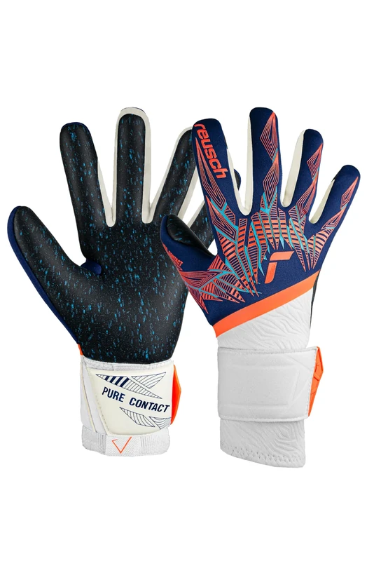 Reusch Pure Contact Fusion Unisex Adult Goalkeeper Gloves, 4848 Premi blu/electr Oran/BLC, 9.5