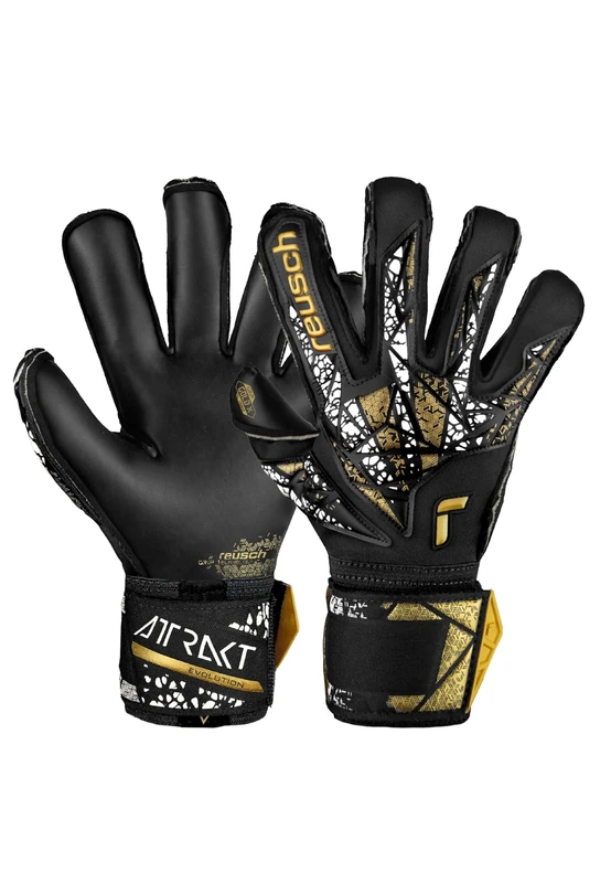 Reusch Attrakt Gold X Evolution Cut Finger Support Adult Goalkeeper Gloves with Evolution Cut and Finger Protection - Image 1