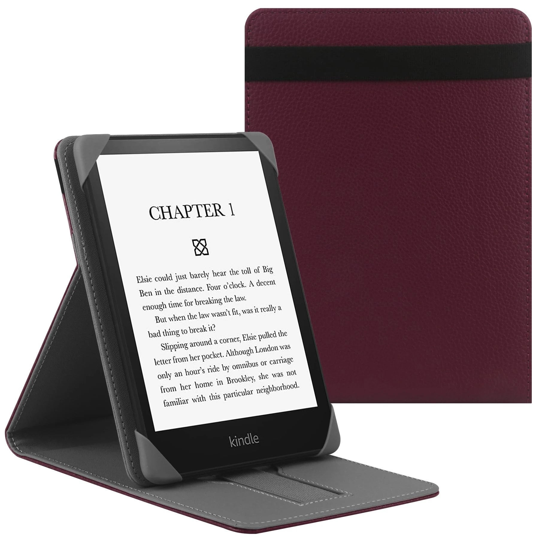 HoYiXi Universal Case for 7" Paperwhite/Colorsoft/Signature Edition 2024 Compatible 6"-6.8" Paperwhite/Kobo Clara HD/PocketBook/Tolino/Sony Leather Stand Case for 6-6.8"ebook Reader,Purple