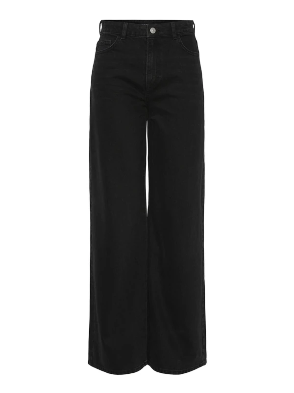 PIECES Wide fit Jeans PCSELMA HW 32, Black Denim, (US) 31 / L32