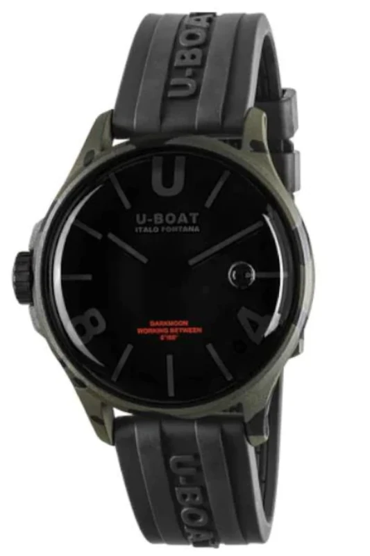 U-Boat Men's Analogue Quartz Watch with Stainless Steel Strap Mid-39917, Black, Strap