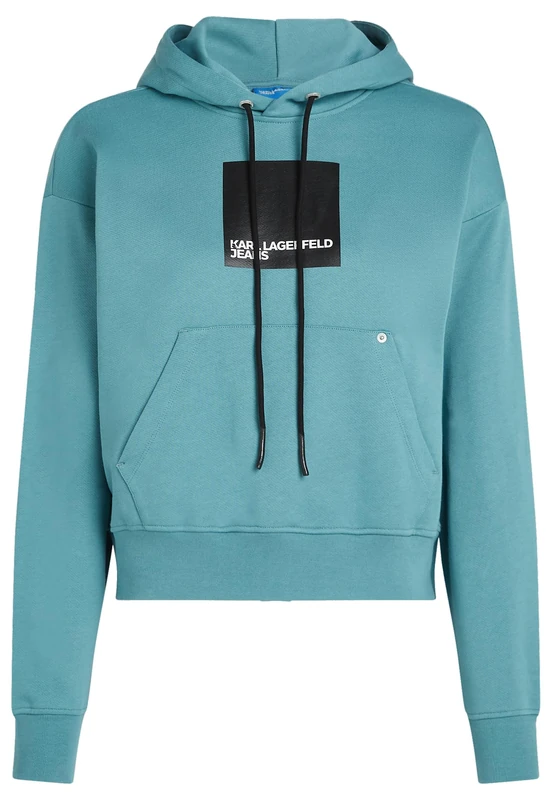 Karl Lagerfeld Jeans, Women's, Box Logo Hoodie, Regular Fit, Blue, S