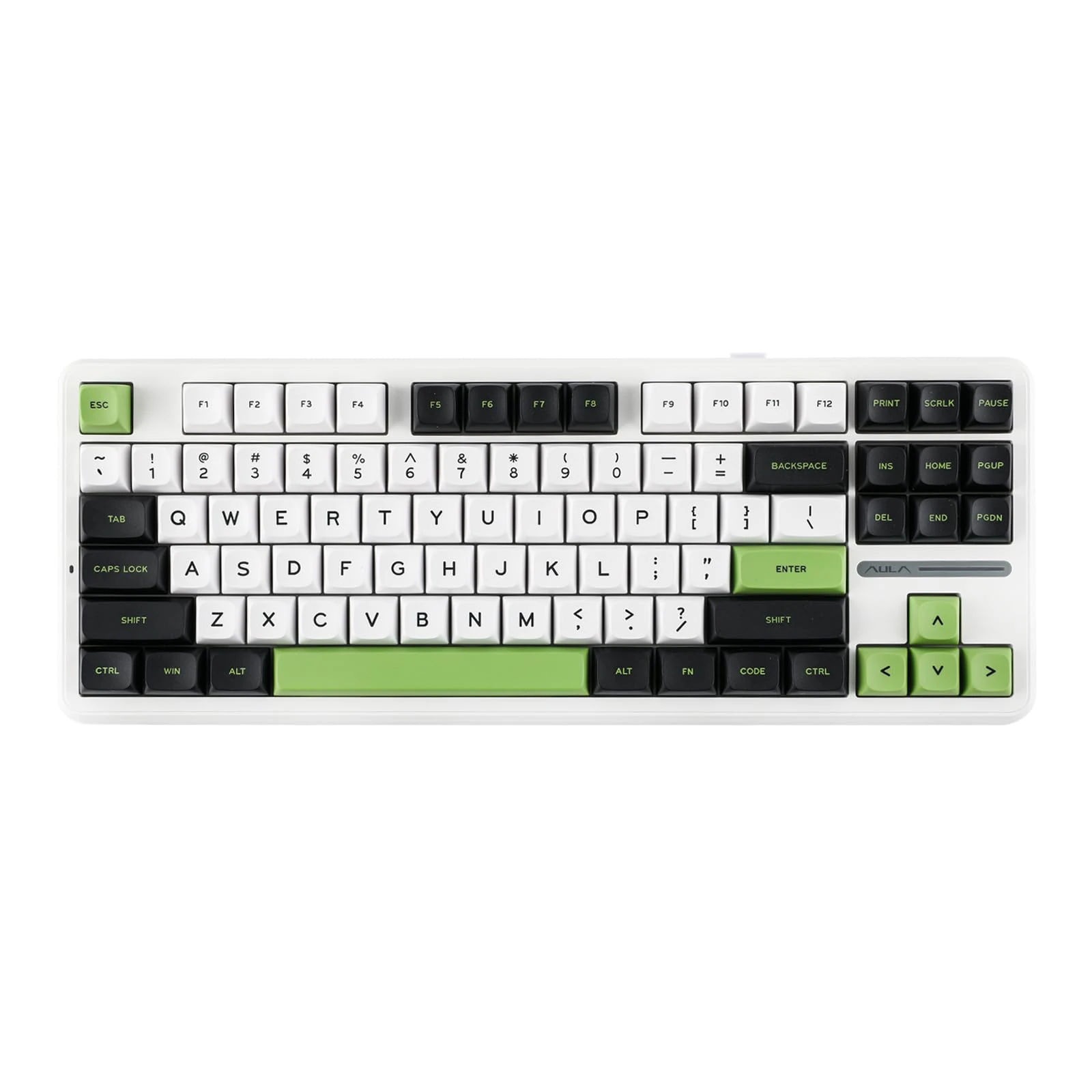 EPOMAKER x Aula F87 Pro Wireless Gasket Mechanical Keyboard, 87 Keys Compact TKL 3 Modes(Bluetooth/2.4ghz Wireless/Tpye-C) Gaming Keyboard, Hot Swappable, Full RGB (White Green, Graywood V3 Switch)