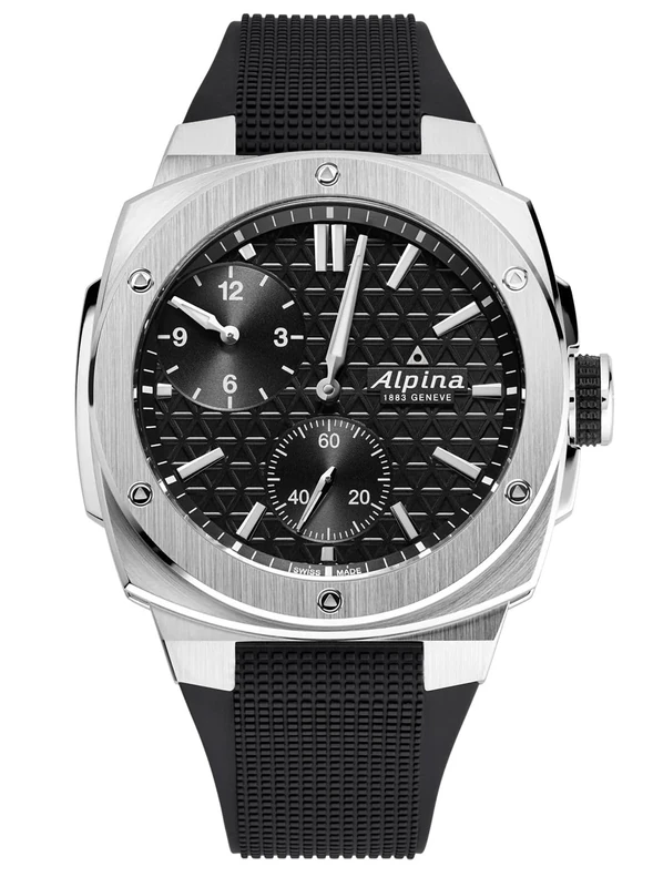 Alpina Men's AL-650B4AE6 Extreme Automatic Watch, Stainless Steel Strap, Black Dial, mid-39679