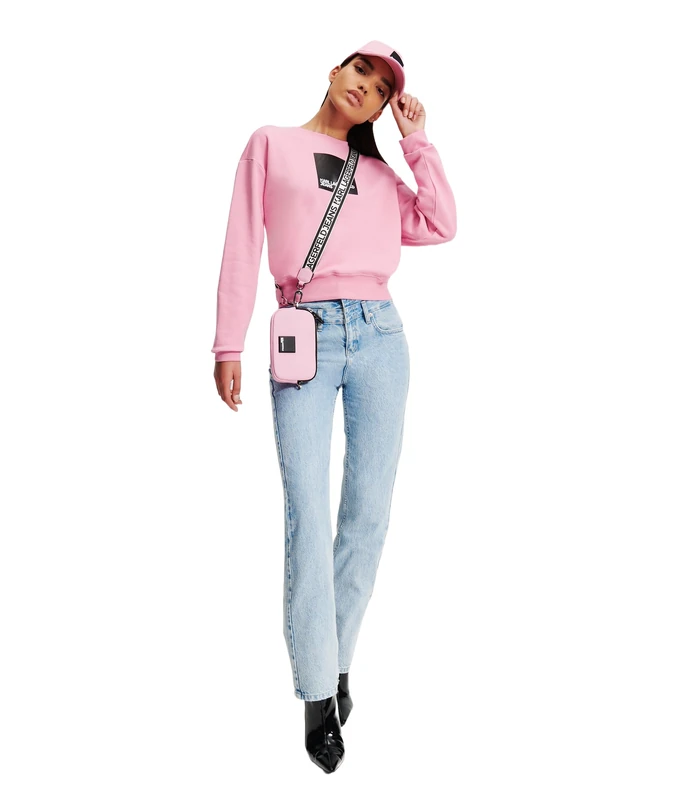 KARL LAGERFELD JEANS Women Regular Logo Sweatshirt Moonlite Mauve M
