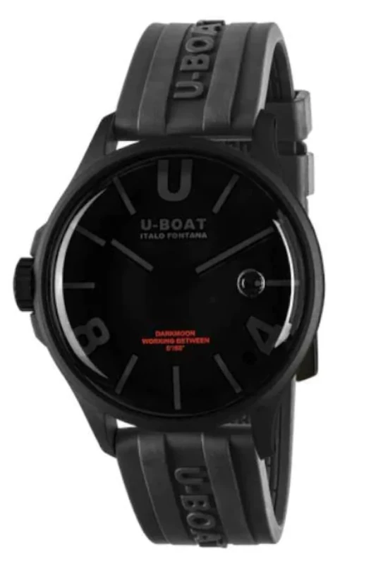 U-Boat Men's Quartz Analog Watch with Stainless Steel Strap mid-39926, Black/White, Strip
