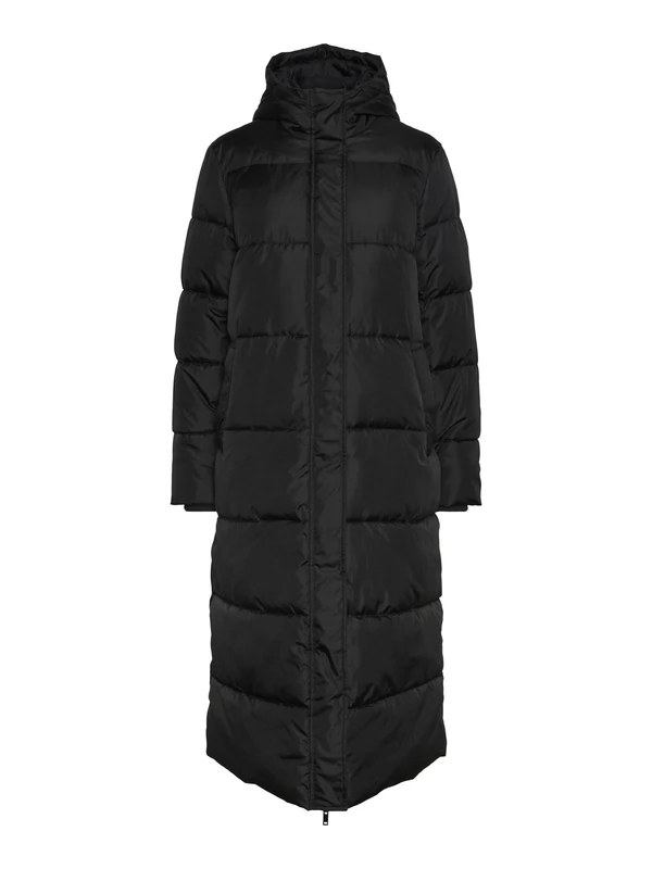 PIECES Pcmaddie Women's Long Puffer Jacket Noos BC Quilted Coat, black, S