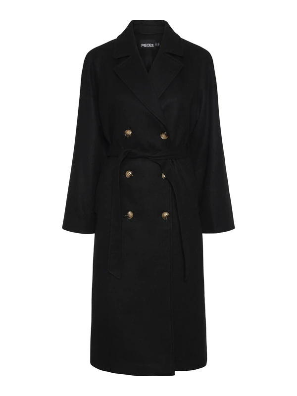 PIECES Pcmarbel Women's Long Coat Noos Long Coat, black, L