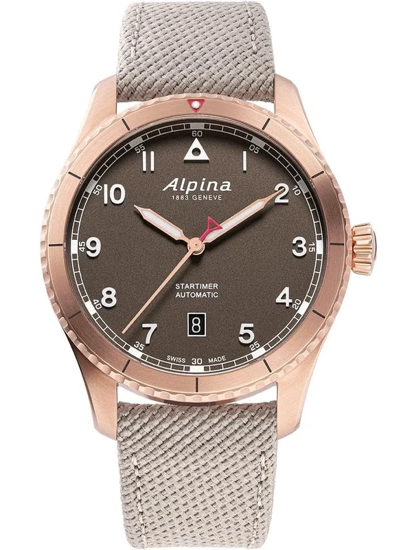 Alpina Men's Quartz Analog Watch with Stainless Steel Strap mid-39662, Brown, Strip