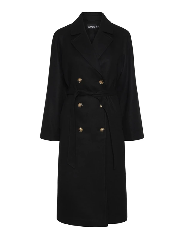 PIECES PCMARBEL Female Long Coat, black, M
