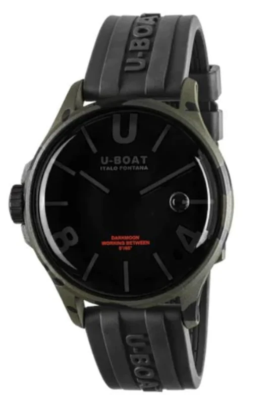 U-Boat Men's Quartz Analog Watch with Stainless Steel Strap mid-39922, Black/White, Strip