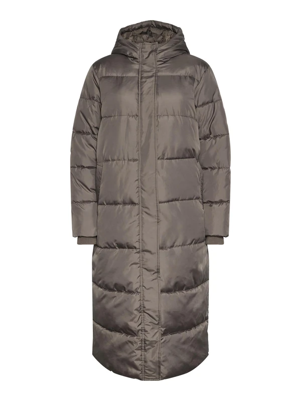 PIECES Pcmaddie Women's Long Puffer Jacket Noos BC Quilted Coat, Morel., XS