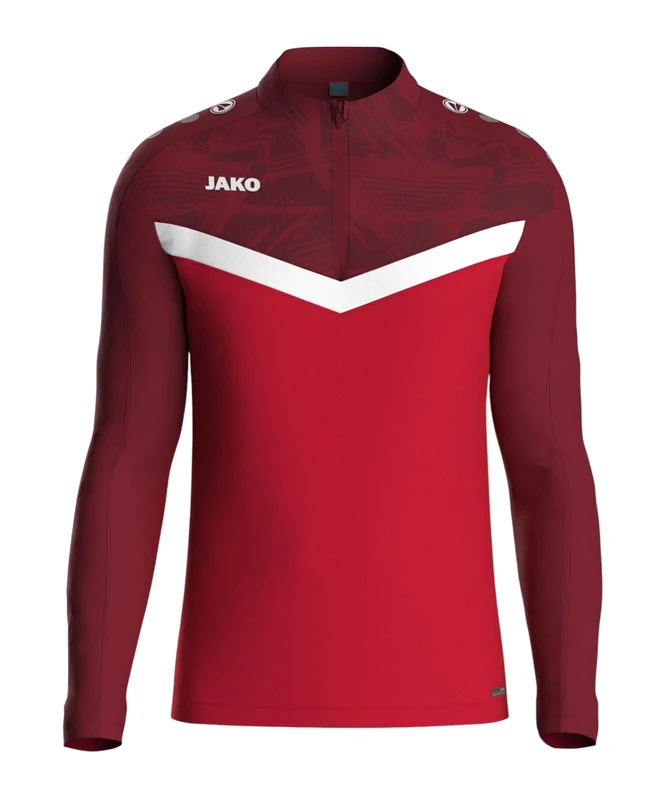 JAKO Unisex Ziptop Iconic Zip Top Red/Wine Red