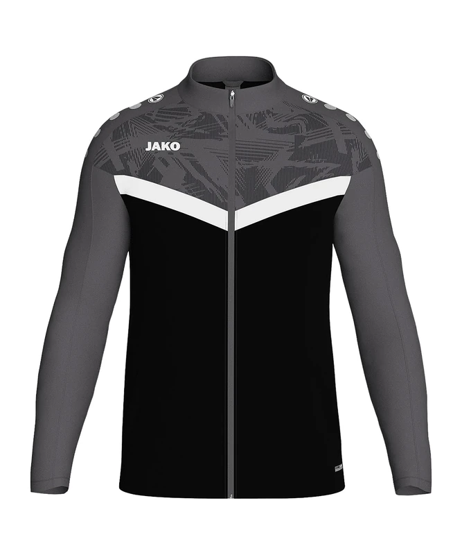 JAKO Men's Iconic Polyester Jacket Sports, Black/Charcoal, XXX-Large