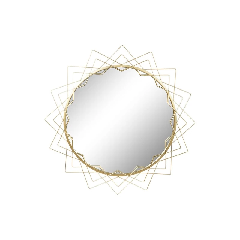 Home ESPRIT Wall Mirror Gold Metal Glass 80 x 2.5 x 80 cm 80 x 2.5 x 80 cm