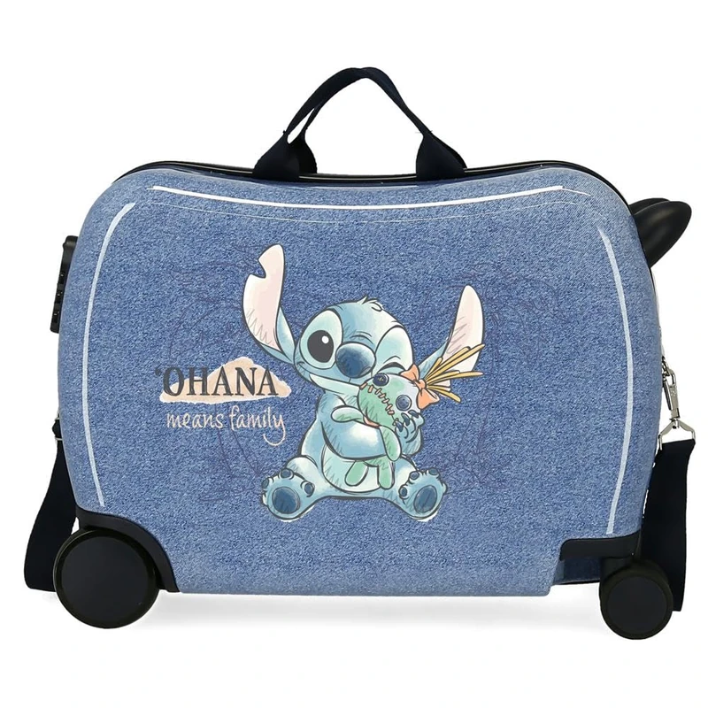 Disney Stich Dance it Out Children's Suitcase Blue 50x38x20cm Hard ABS Combination Lock Side 34L 1.8 kg 2 Wheels Hand Luggage, Blue, One Size, Children's Suitcase - Image 1