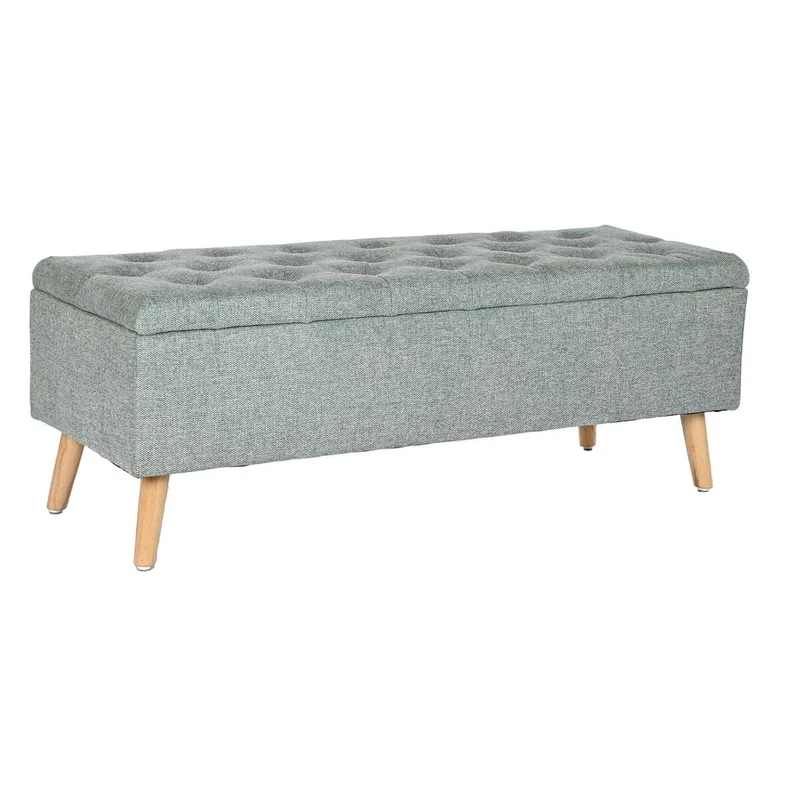 Home ESPRIT Stool Black Green Natural Wood 114 x 44 x 42 cm