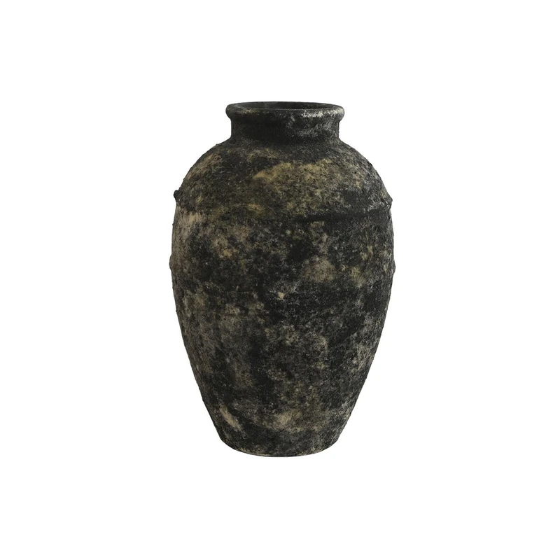 Home ESPRIT Vase Dark Grey Oriental Terracotta 23.5 x 23.5 x 33.5 cm
