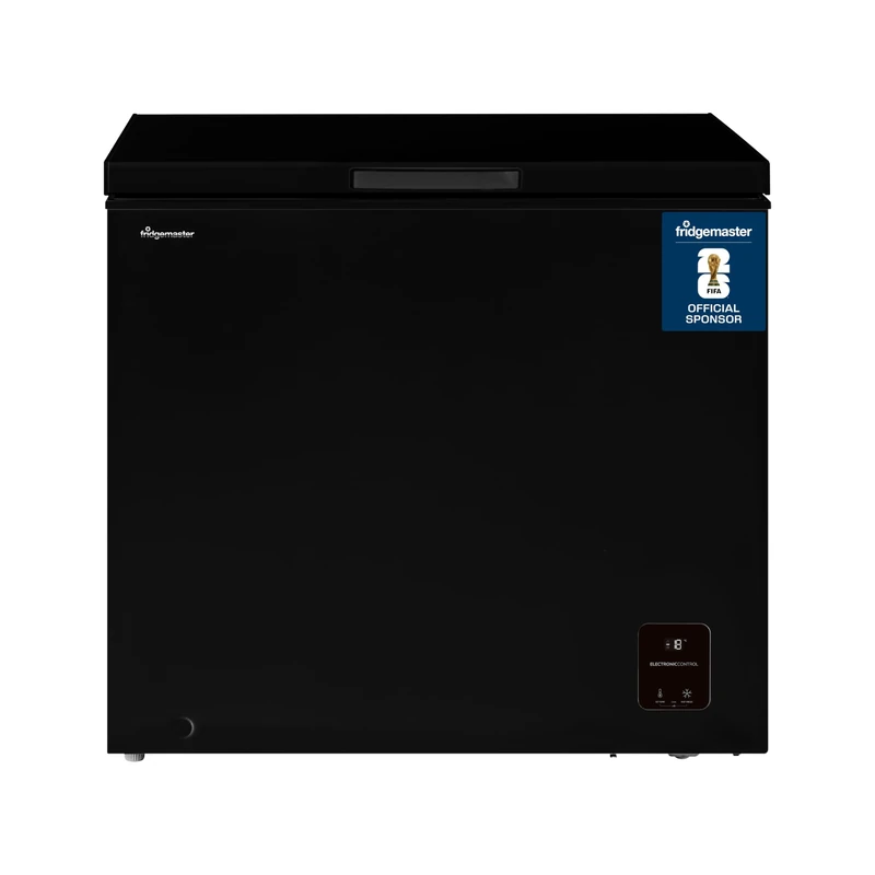 Fridgemaster MCF198EB 191L Chester Freezer 4 Star Freezer Rating - 55.7D x 89.1W x 85.3H cm Black with Recessed Handle - E Rated