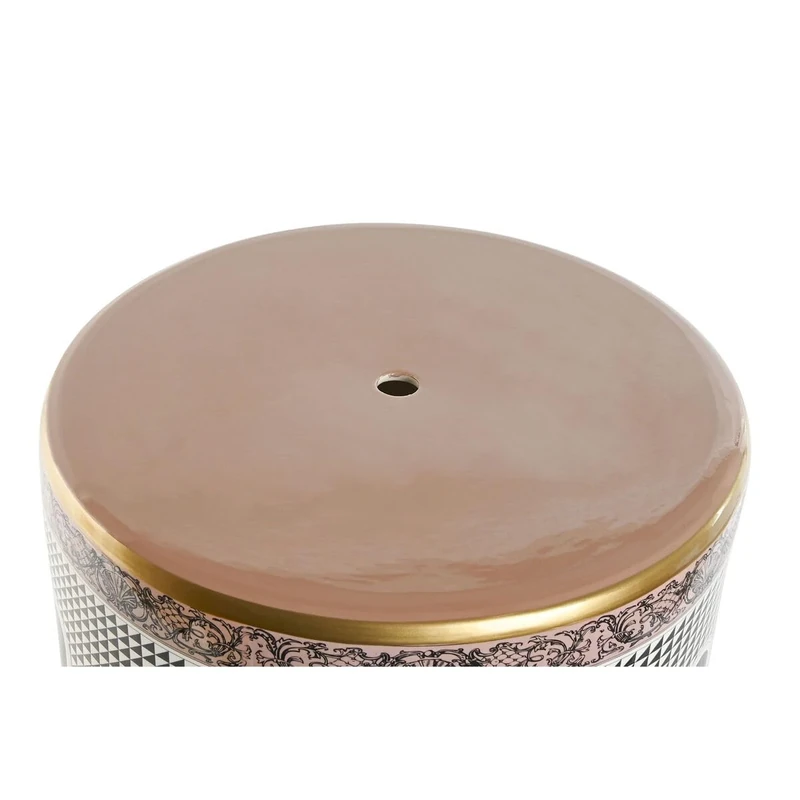 Home ESPRIT Side Table White Black Gold Peach Porcelain 33 x 33 x 42 cm
