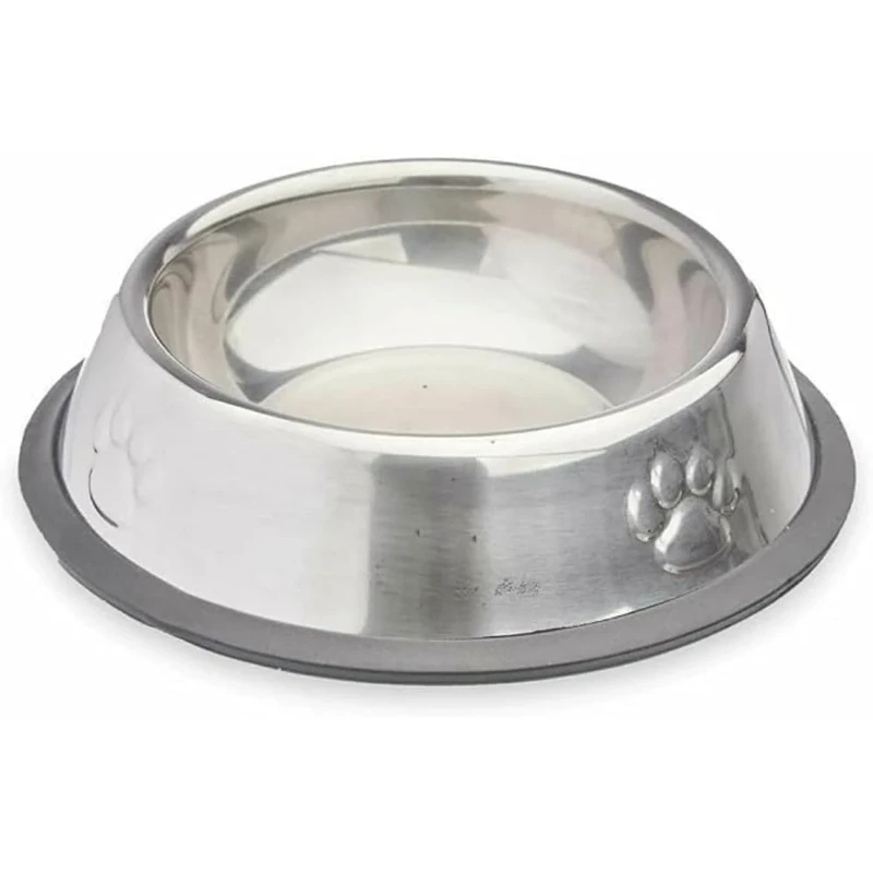 Mascow Dog Feeder Silver Grey Rubber Metal 15 x 4 x 15 cm (24 Units)