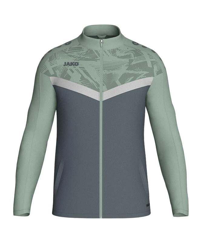 JAKO Men's Iconic Polyester Jacket Sports, Anthra Light/Mint Green/Soft Grey, 4XL