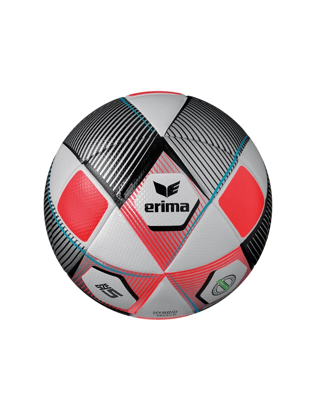 Erima Unisex - Adult Hybrid Match Football (7192401), Silver/Fiery Coral, 5