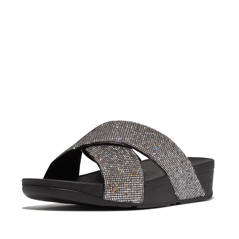 Fitflop LULU GLITTERBALL CROSS SLIDES - Image 1
