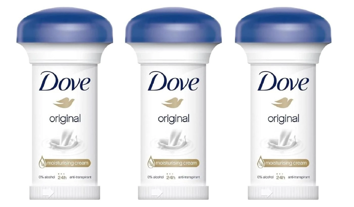 Dove Original Moisturising Cream Deodorant 50ml (3 Pack)