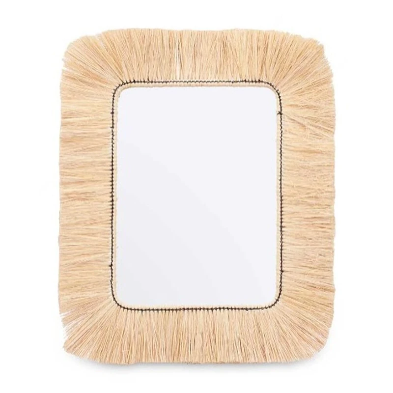 Gift Decor Brown Glass Grass Wall Mirror 77 x 67 x 3 cm