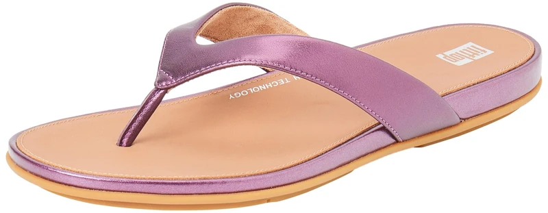 GRACIE METALLIC-LEATHER FLIP-FLOPS