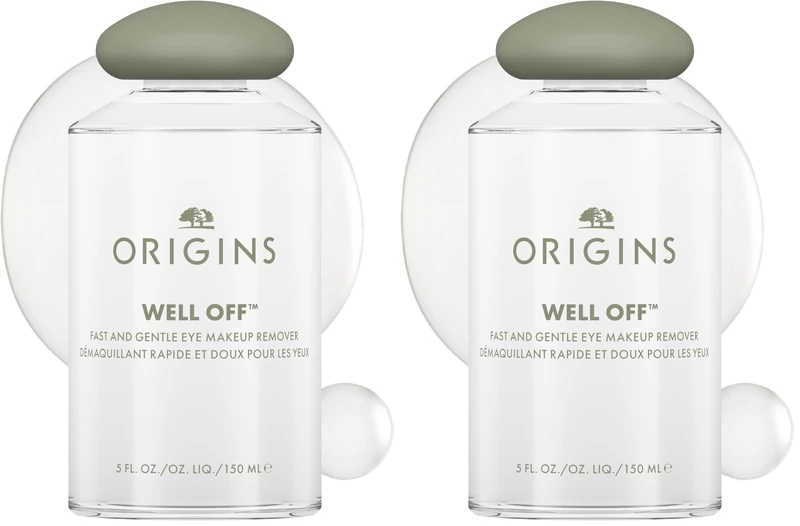 Origins Well Off Gentle Eye Makeup Remover | Ophthalmologist Tested, 150 ml (Pack of 2)