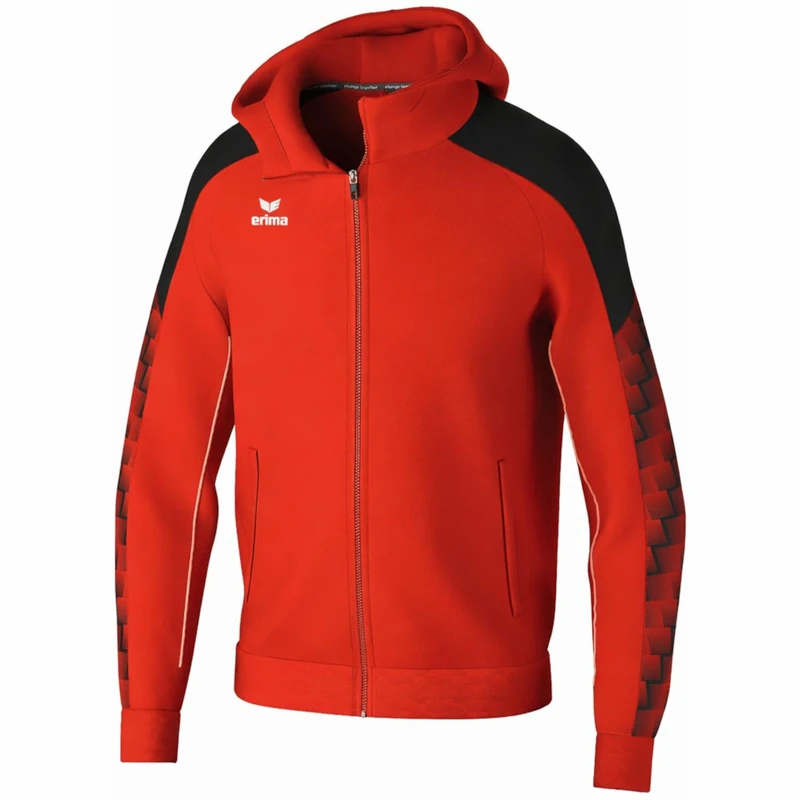 erima EVO STAR (1032401) Unisex Childrens Hooded Training Jacket, Red/Black, 116