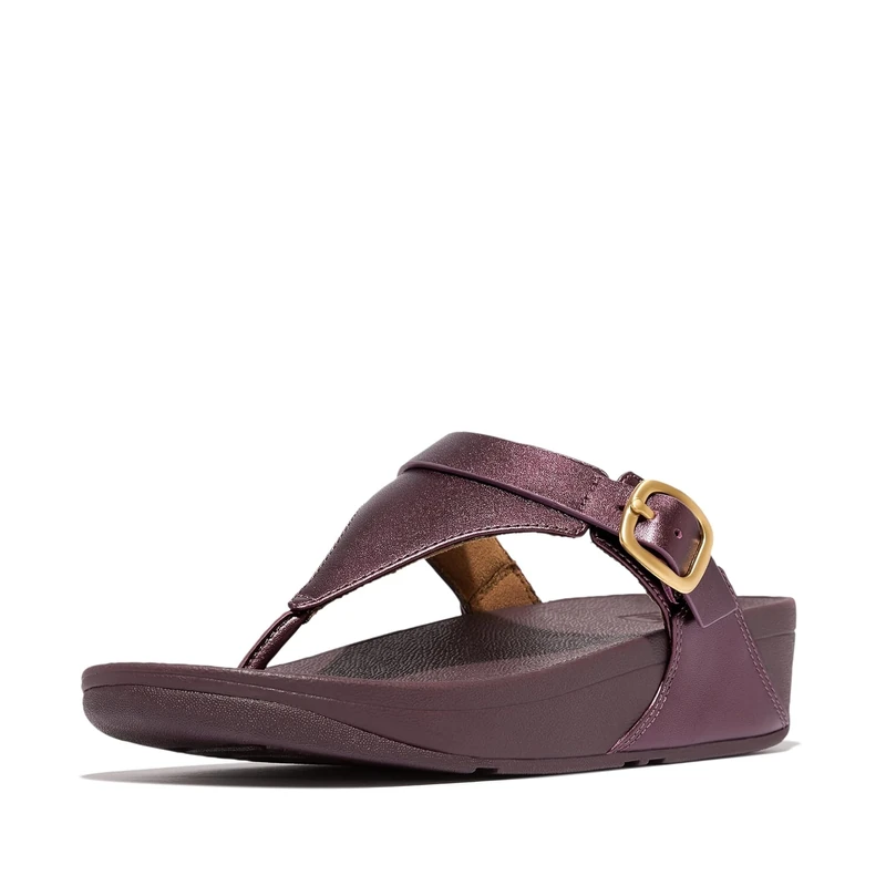 Fitflop LULU ADJUSTABLE METALLIC-LEATHER TOE-POST SANDALS