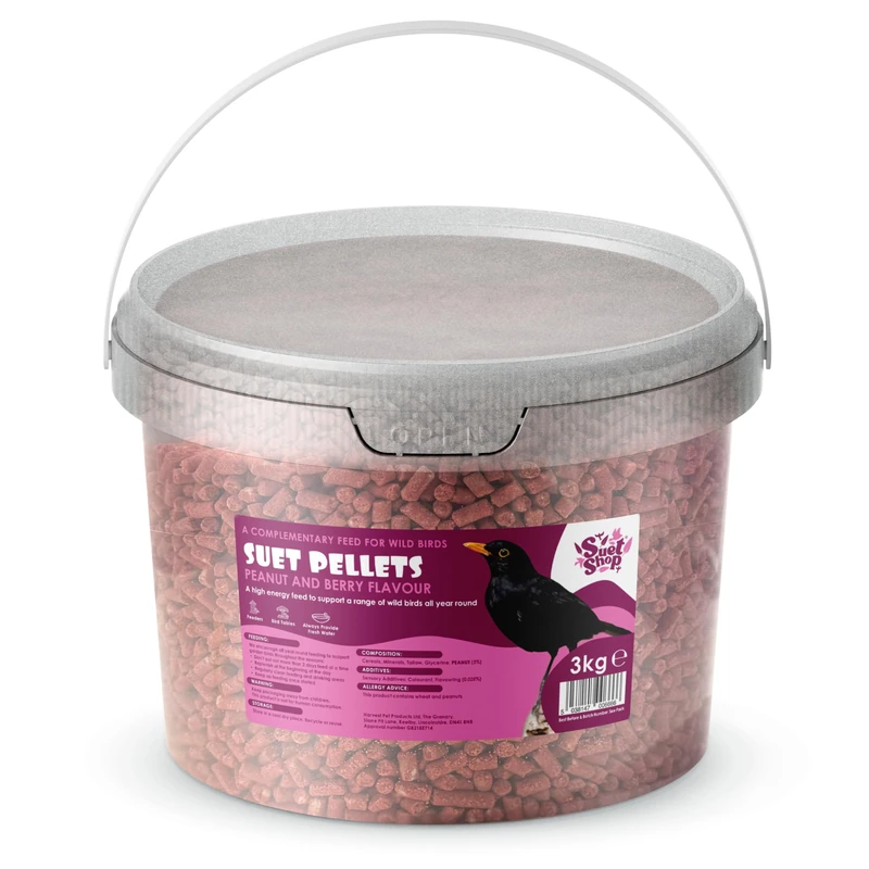 Suet Shop Peanut & Berry Suet Pellets - 3kg Resealable Tub