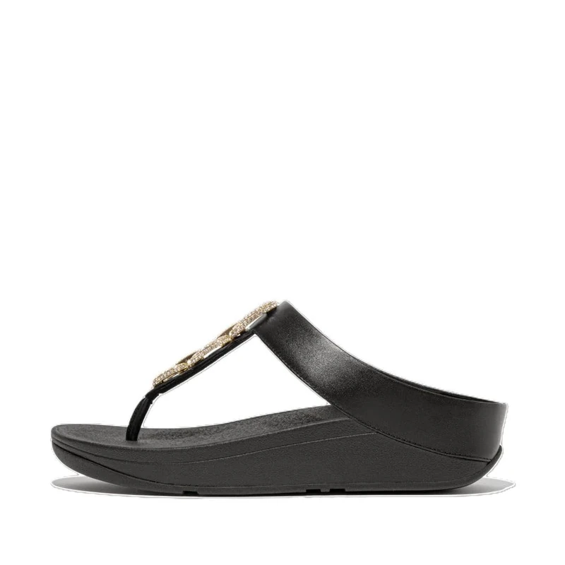 Fitflop FINO CRYSTAL-CHAIN LEATHER TOE-POST SANDALS