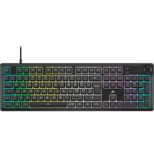 Corsair K55 CORE RGB Wired Membrane Gaming Keyboard - Silent and Responsive Switches - Spill Resistance - Ten Zone RGB - iCUE Compatible - QWERTY IT - PC, Mac - Black