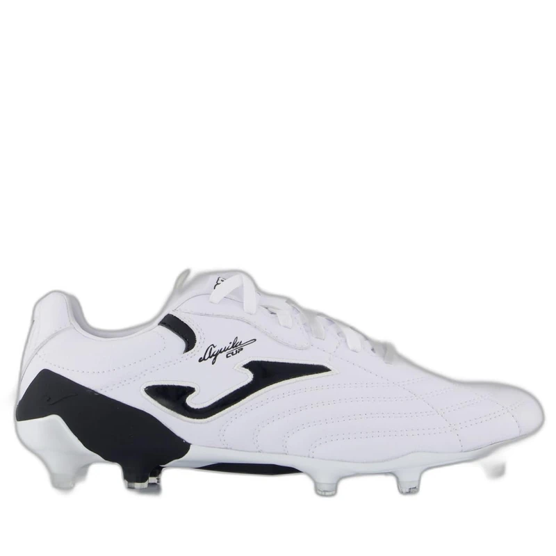 Joma Firm Ground Football Boots - Eagle, 38 to 46 - Made with High Performance Microfiber and Added Cleats for Weight Distribution and Better Grip, White Black, 9.5 UK